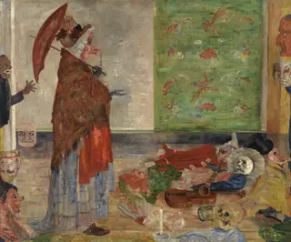 Astonishment of the Mask Wouse, by James Ensor, oil, 1895