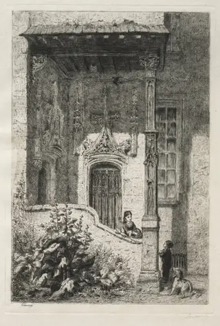 Maison dite de la Reine Blanche, Rue St. Hippolyte, by Alfred Alexandre Delauney, 1882