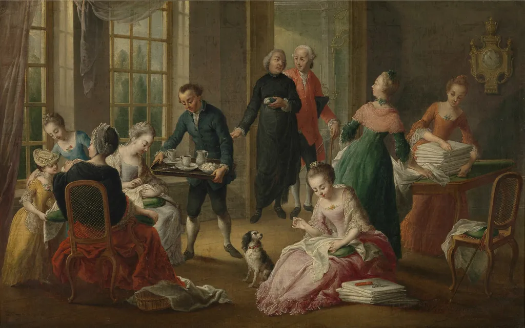Afternoon Tea, by Jan Anton Garemyn, oil, 1790