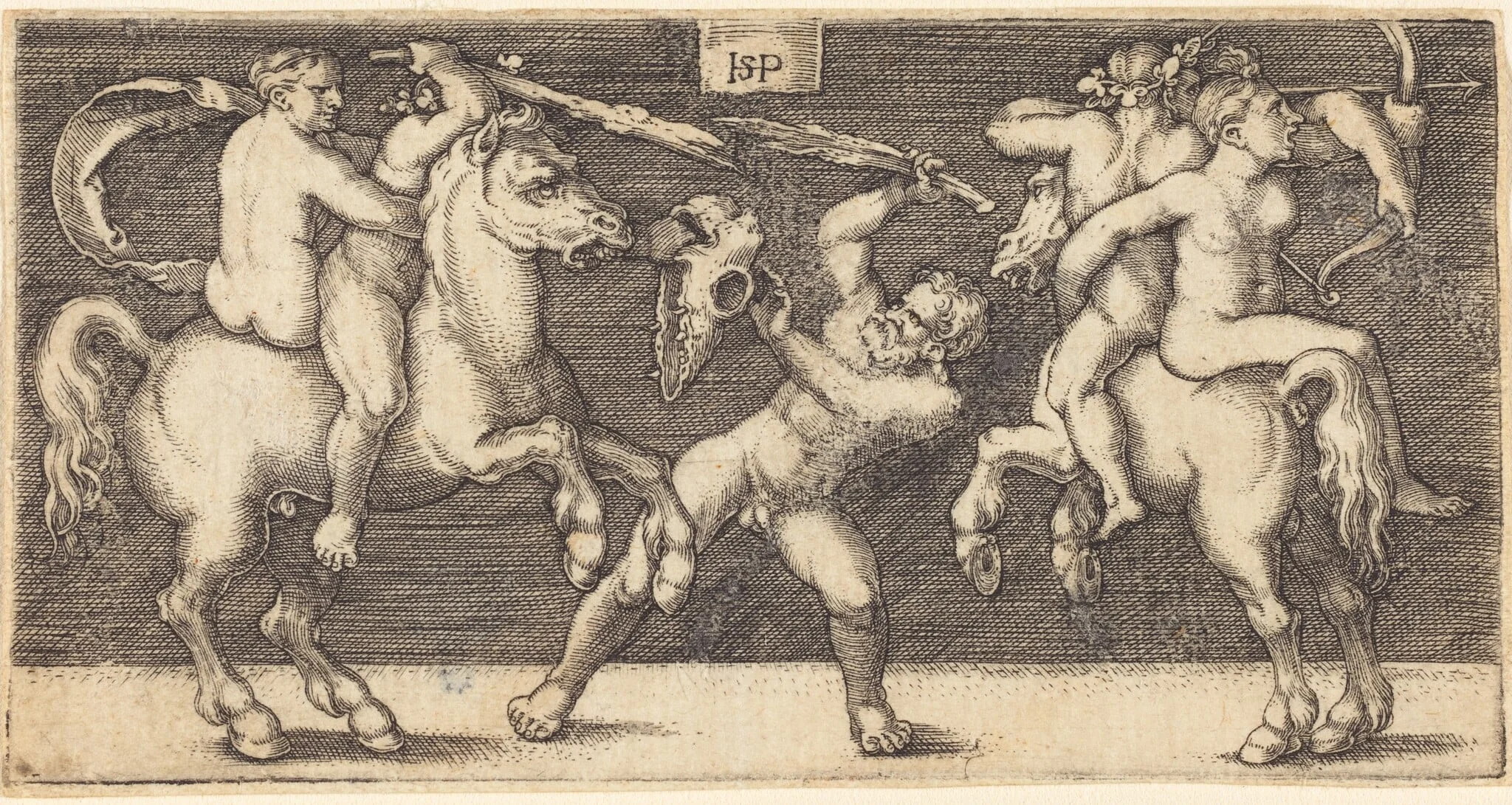 Battle Scene, with Castor and Pollux Abducting the Daughters of Leukippos, detail
