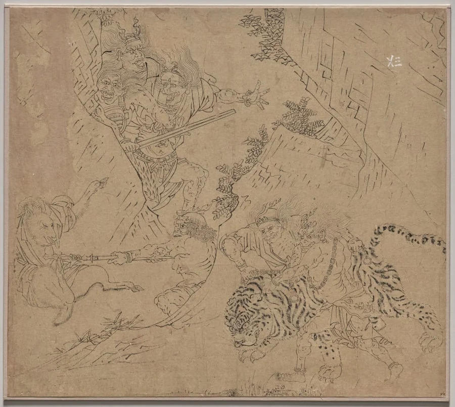 Album of Daoist and Buddhist Themes: Search the Mountain: Leaf 43, detail