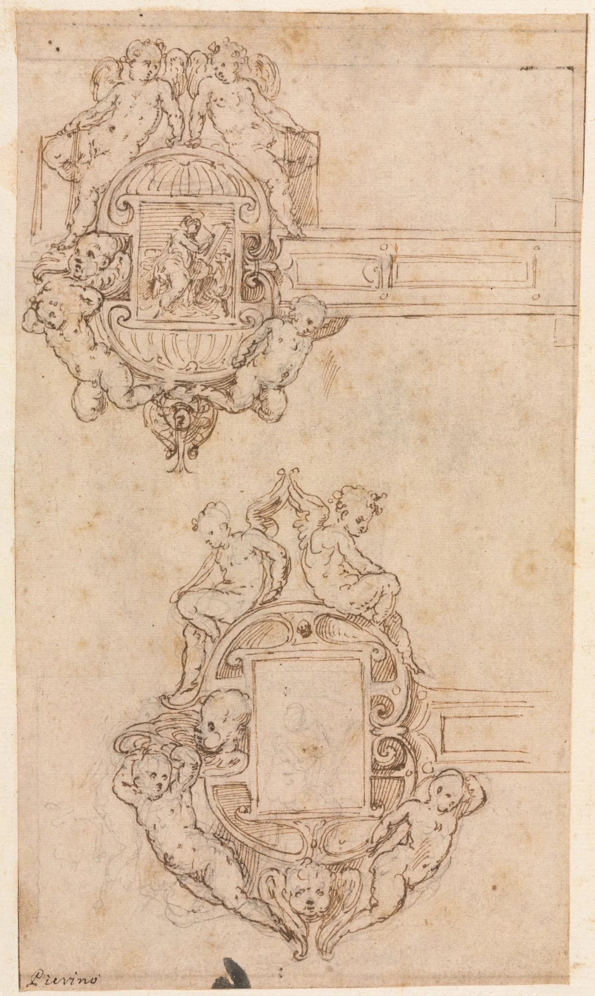 Design for Decorative Hinges (recto), detail