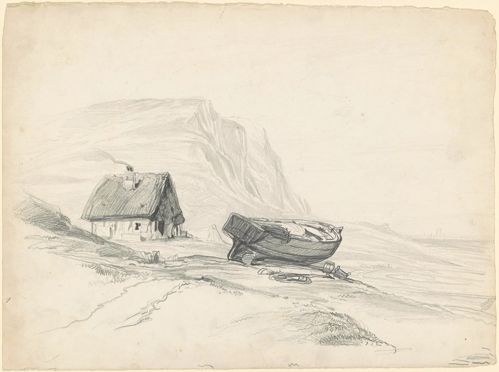 House and Boat at the Shore, detail