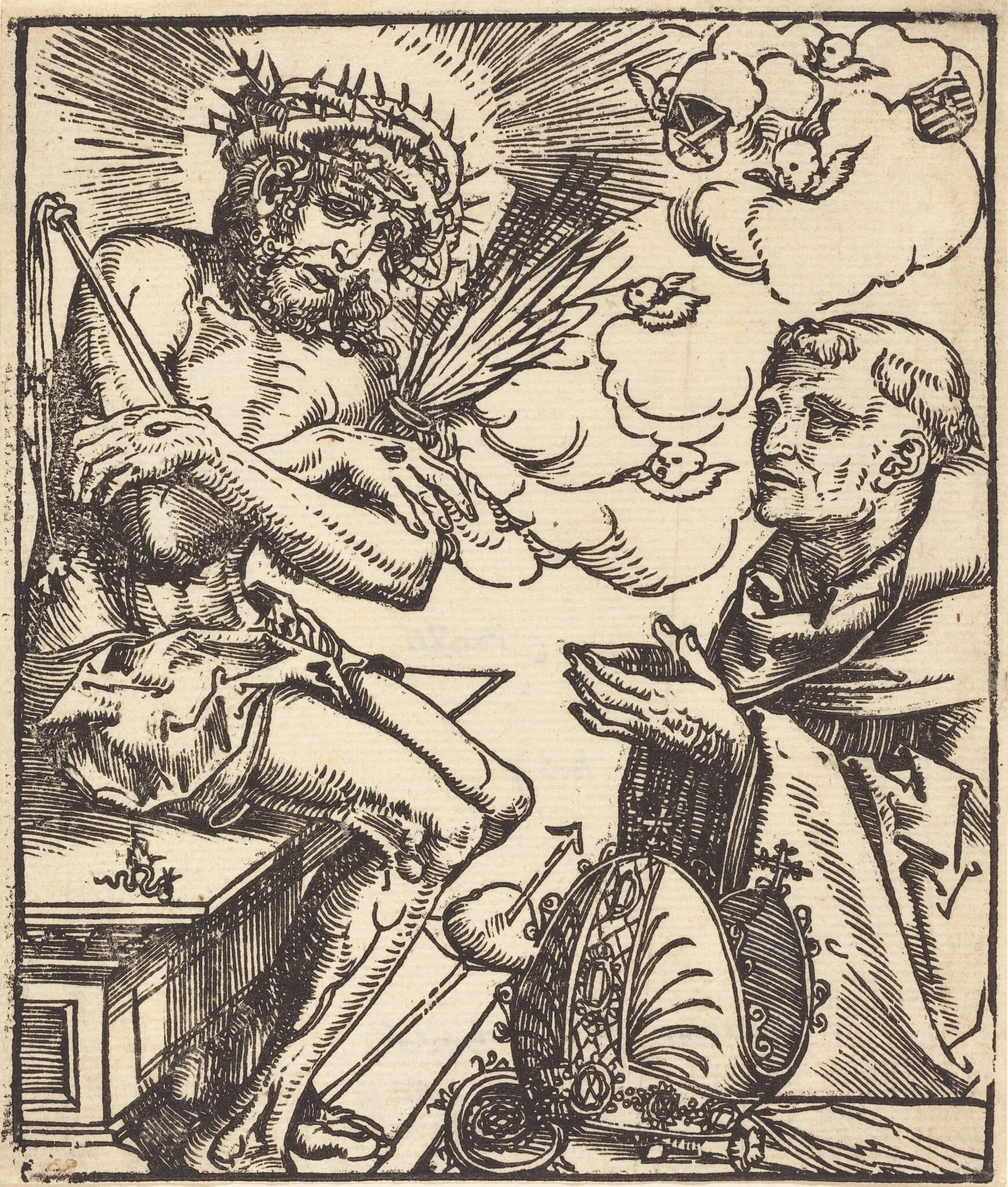 Saint Bernard Adoring the Man of Sorrows, detail
