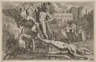 Achilles Dragging the Body of Hector, by Pietro Testa, ink, 1649