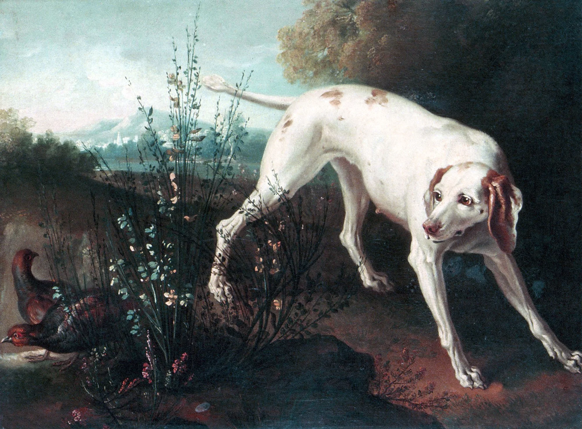 Perro y perdices, detail
