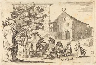 Tavern, by Jacques Callot, ink, 1622
