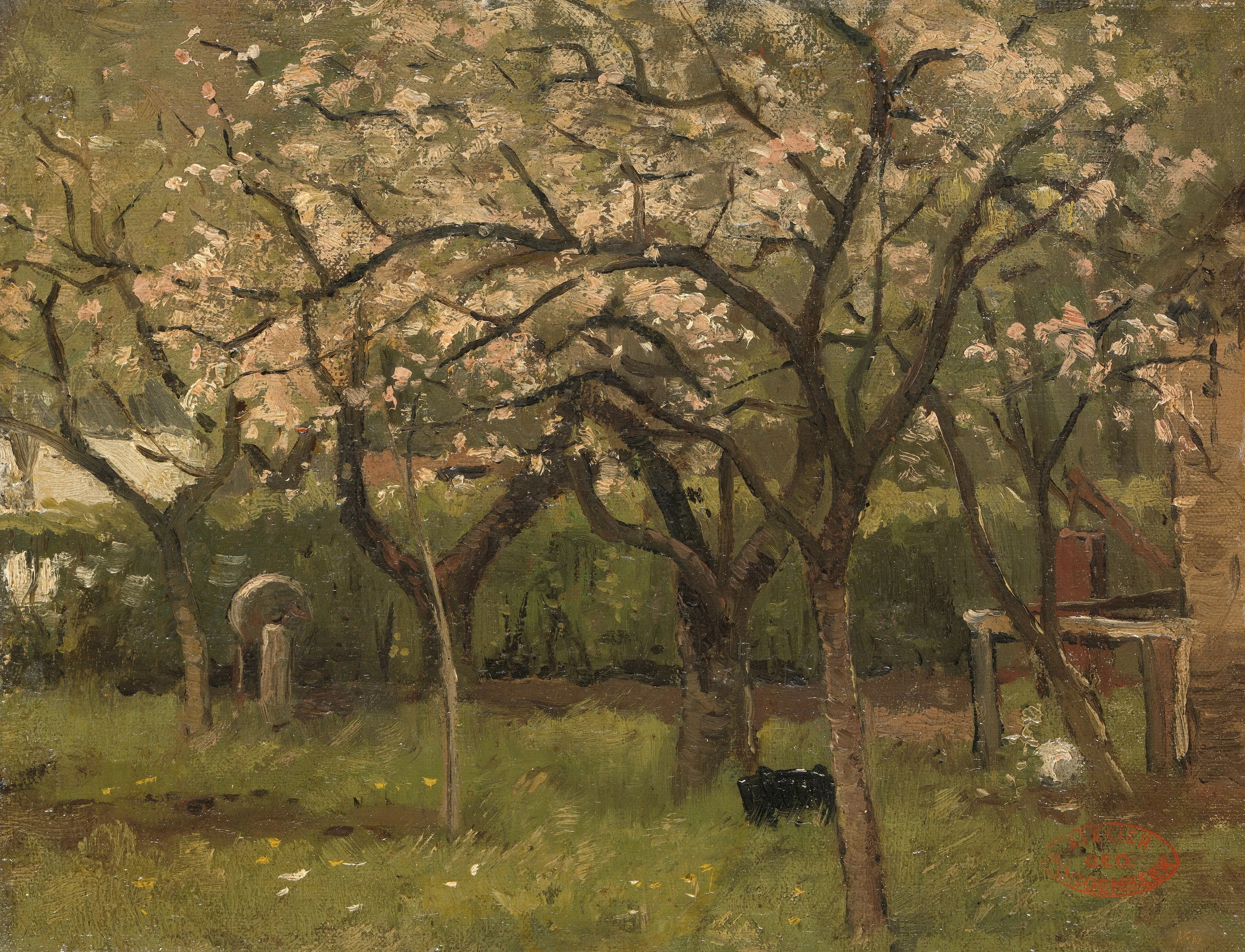 An orchard in bloom, detail