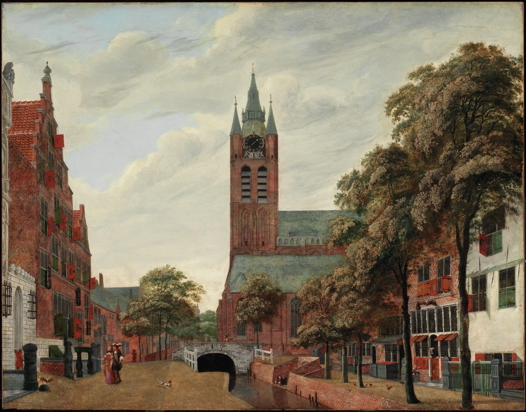 View of the Oude Delft Canal, Delft, detail