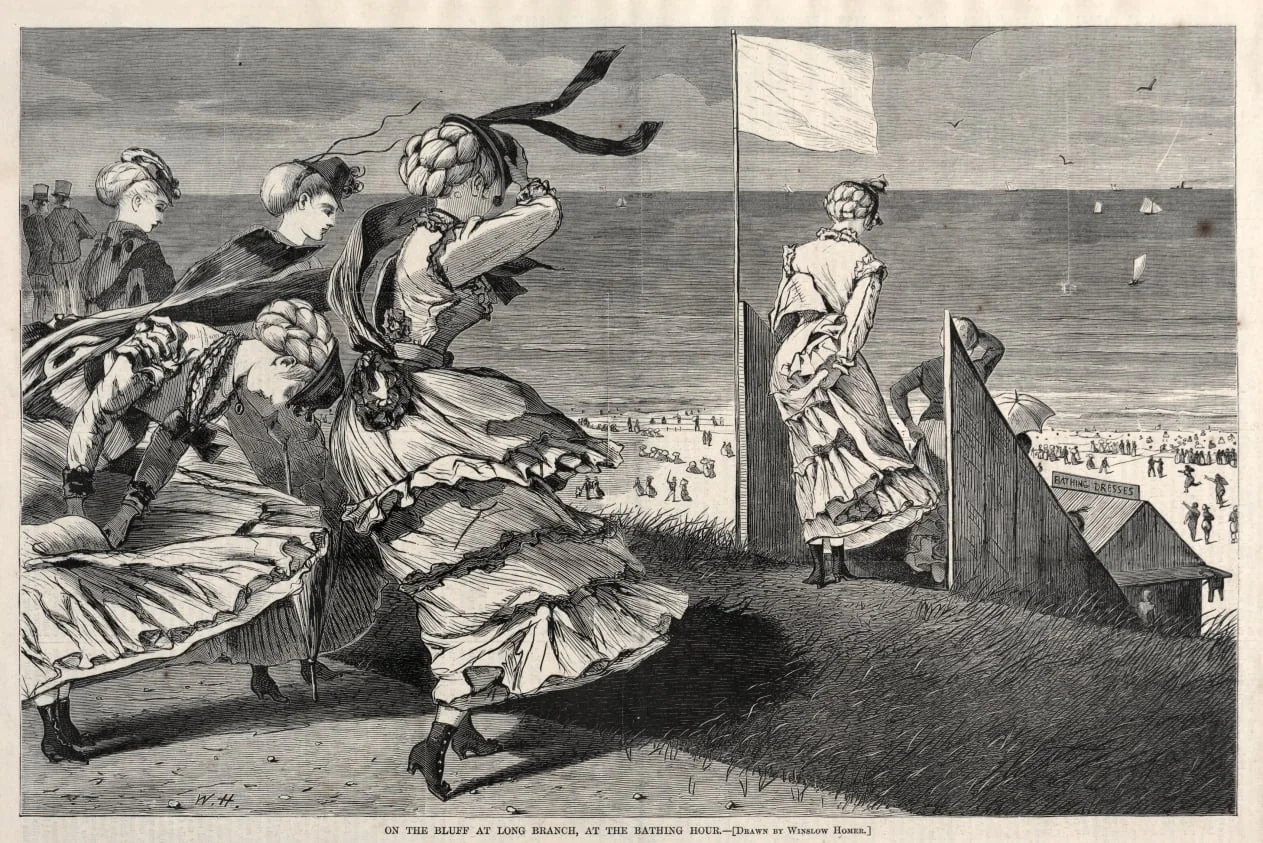 On the Bluff at Long Branch, at the Bathing Hour, detail