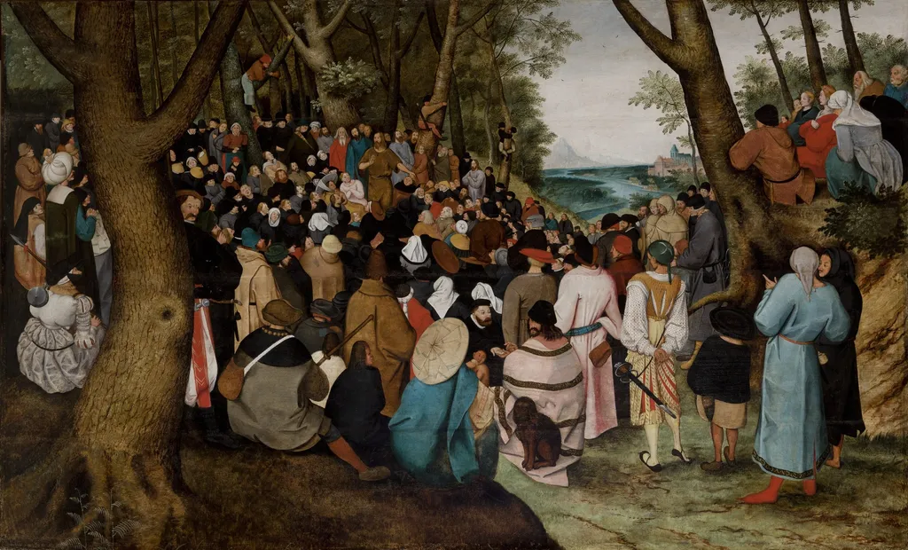 Sermon of Saint John the Baptist, by Pieter Brueghel the Younger, oil, 1598