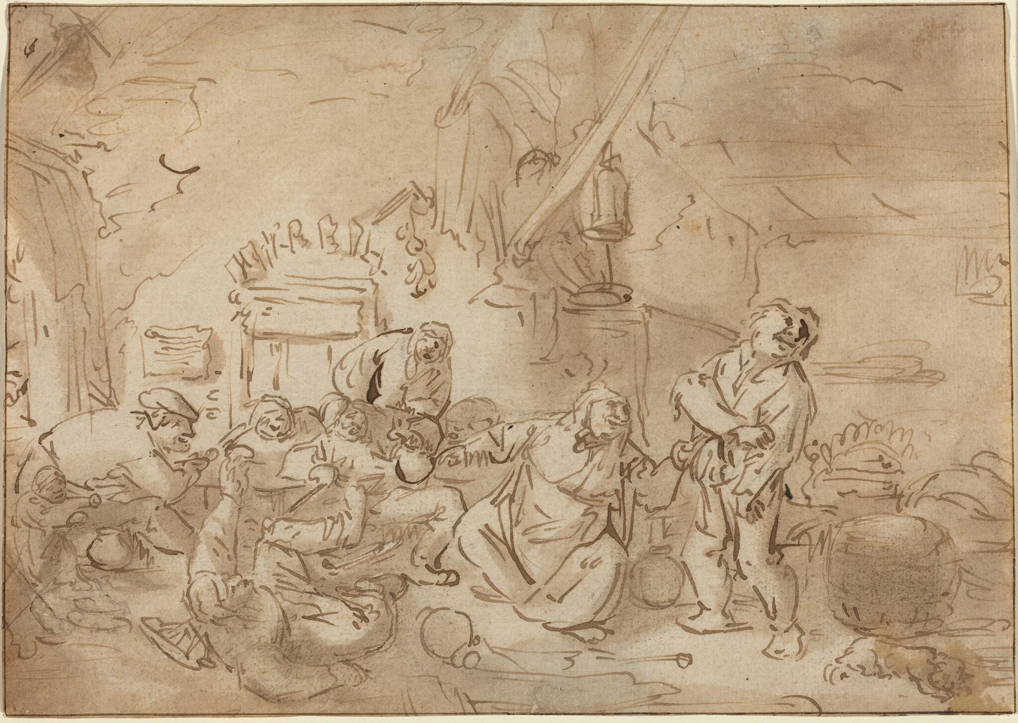 Brawl in an Inn, detail