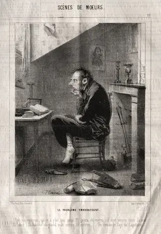 Scènes de Moeurs:  Le Problême embarassant..., by Charles Joseph Traviès de Villers, 1838