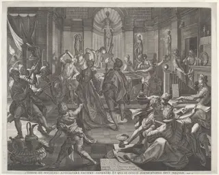 A Pleasure House, by Jan Sadeler I, ink, 1588