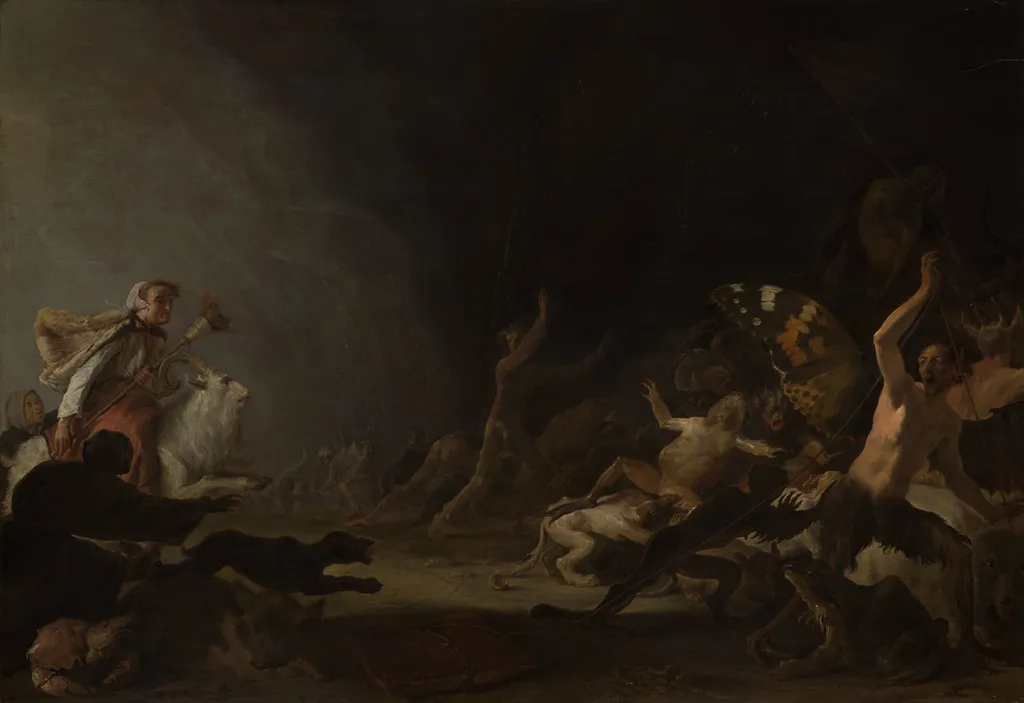 A Witches' Sabbath, by Cornelis Saftleven, oil, 1650