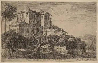 View of the Vineyard of the Villa Mamsrona, by Herman van Swanevelt, ink, 1628