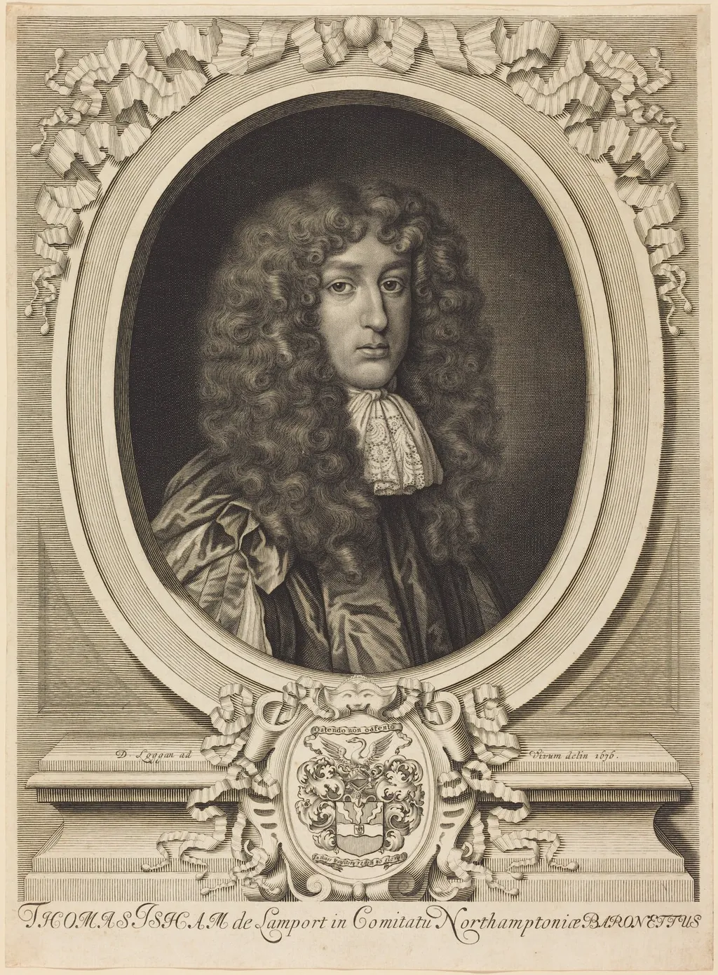 Sir Thomas Isham, by David Loggan, ink, 1676