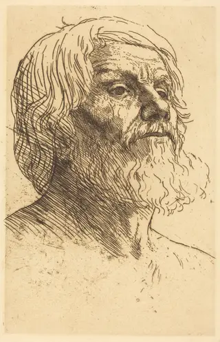 Head of a Man (Tete d'homme), by Alphonse Legros, ink, 1874