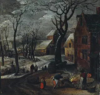 Winter, by Gillis Mostaert, oil, 1590