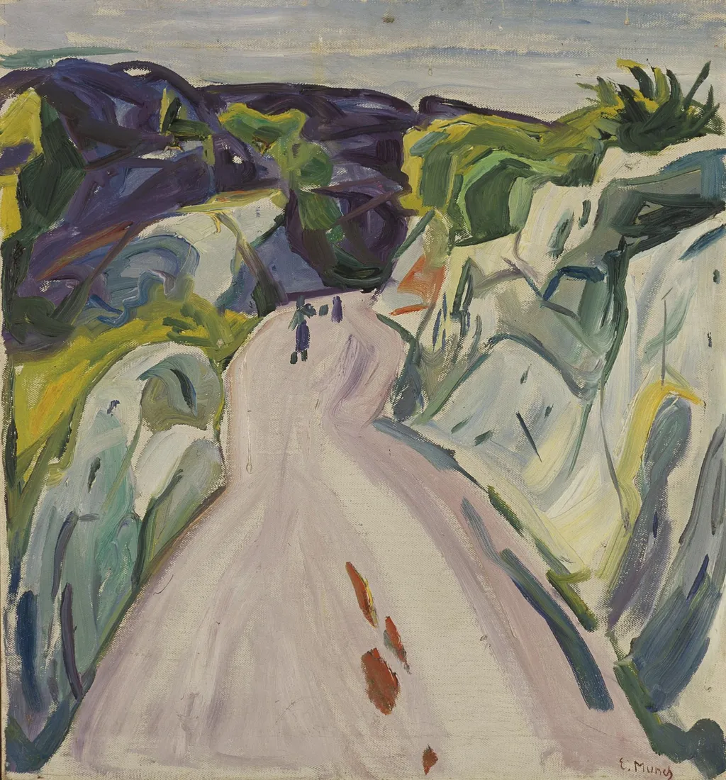 Road near Kragerø, by Edvard Munch, oil, 1910