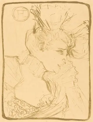 Bust of Mademoiselle Marcelle Lender (Mademoiselle Marcelle Lender, en buste), by Henri de Toulouse-Lautrec, ink, 1895