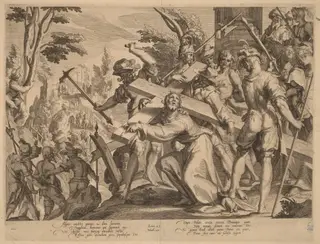 Christ Carrying the Cross, by Willem van Swanenburgh, ink, 1606