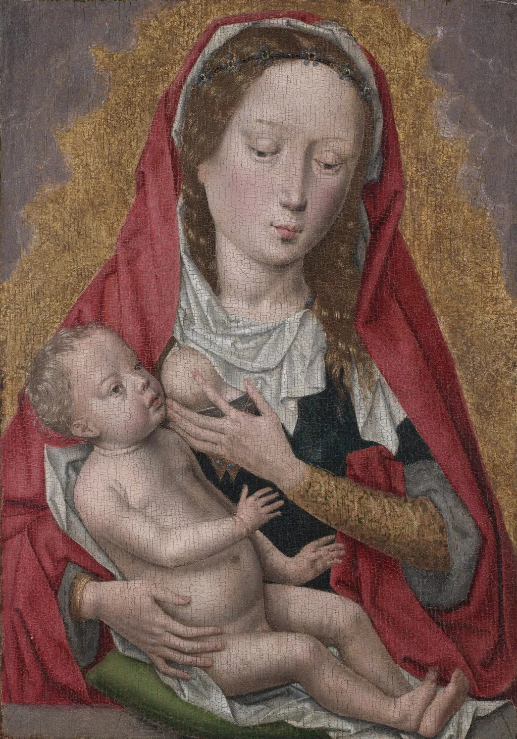 Virgin and Child, by Hans Memling, oil, 1470