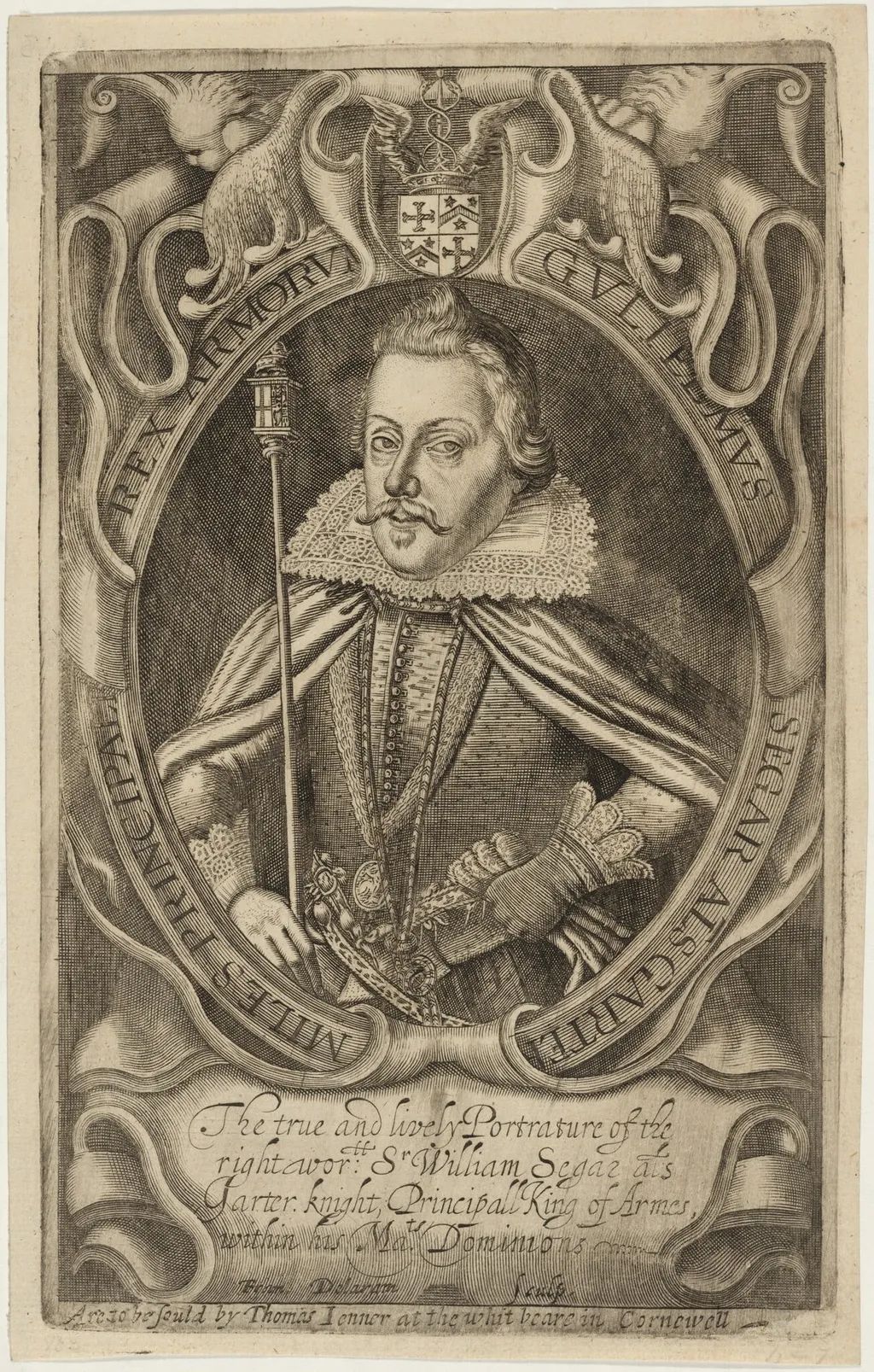 Guliemus Segar (Sir William Segar, Garter King of Arms), by Francis Delaram, ink, 1608