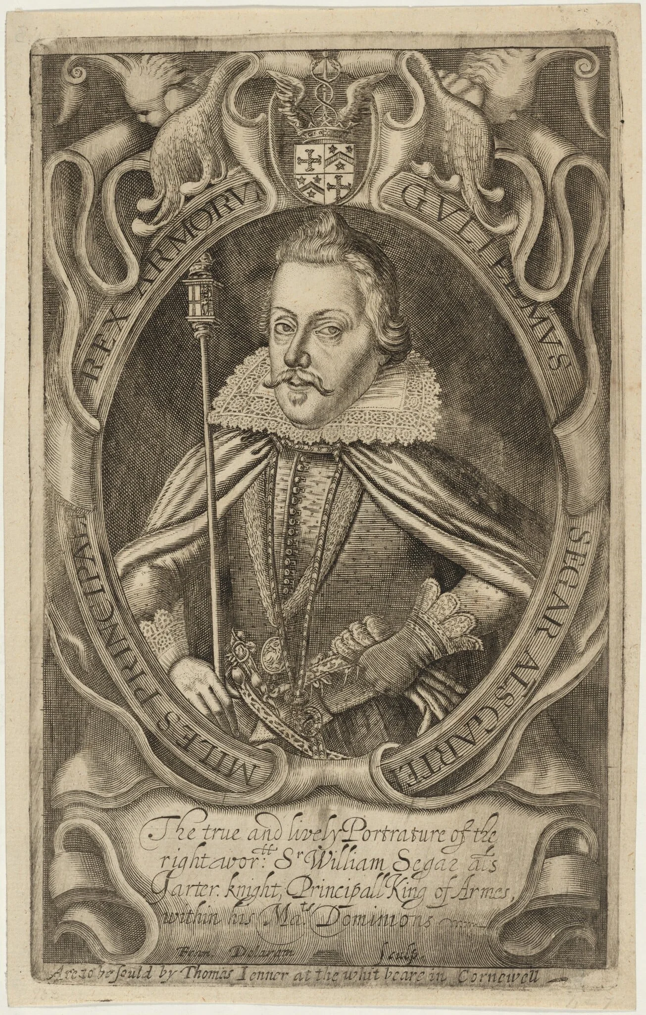Guliemus Segar (Sir William Segar, Garter King of Arms), detail