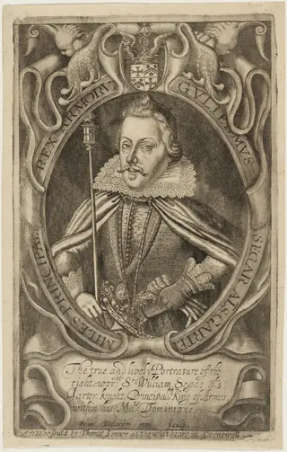 Guliemus Segar (Sir William Segar, Garter King of Arms), by Francis Delaram, ink, 1608
