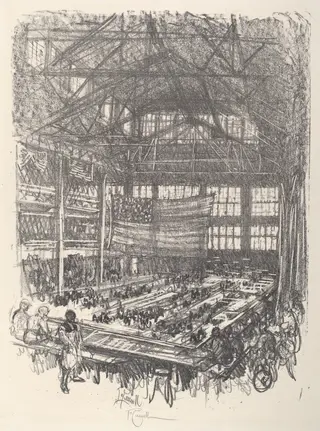 Making Rifles, by Joseph Pennell, ink, 1917