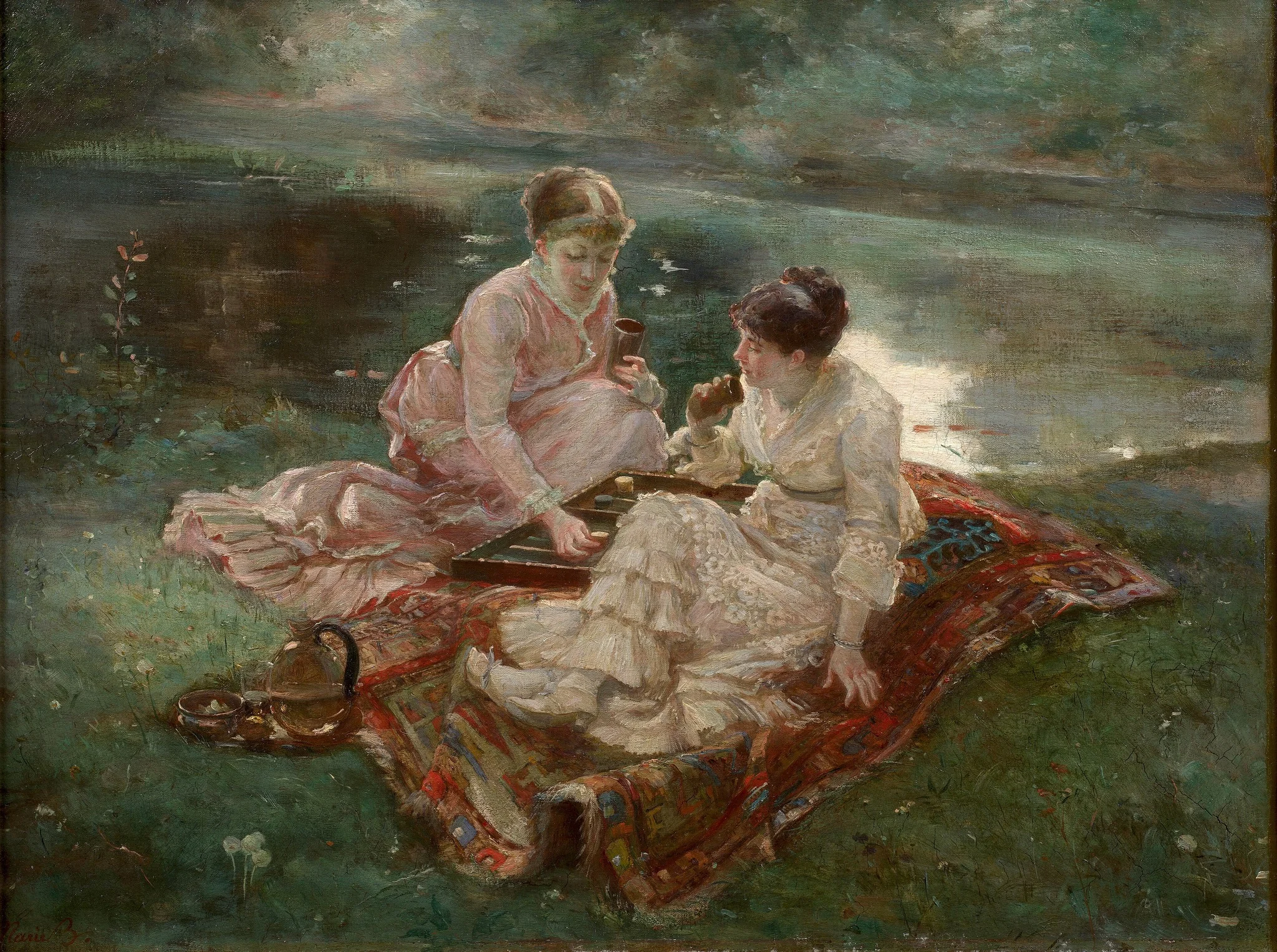 The Backgammon Players (Les joueuses de jacquet), detail