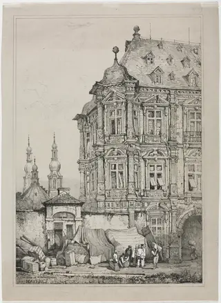 Castle of Martinsburg, Mainz, Germany, by Samuel Prout, 1833