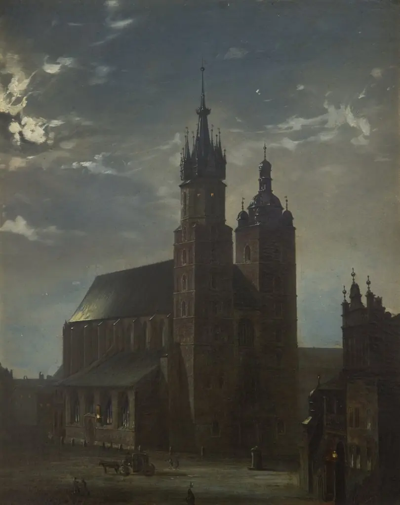 St Mary’s Church in Krakow, by Aleksander Gryglewski, oil, 1866