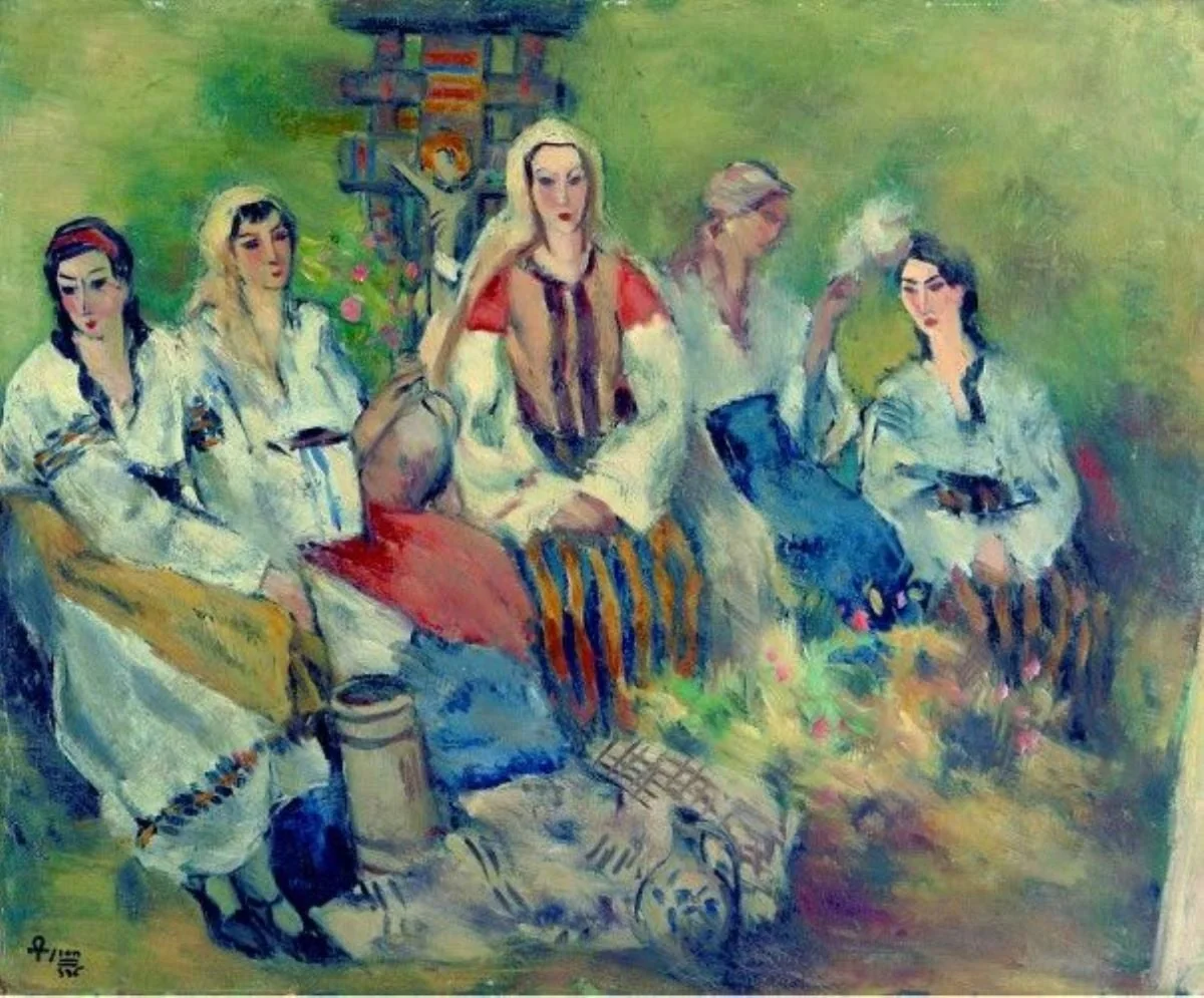 Țărănci la portiță, detail