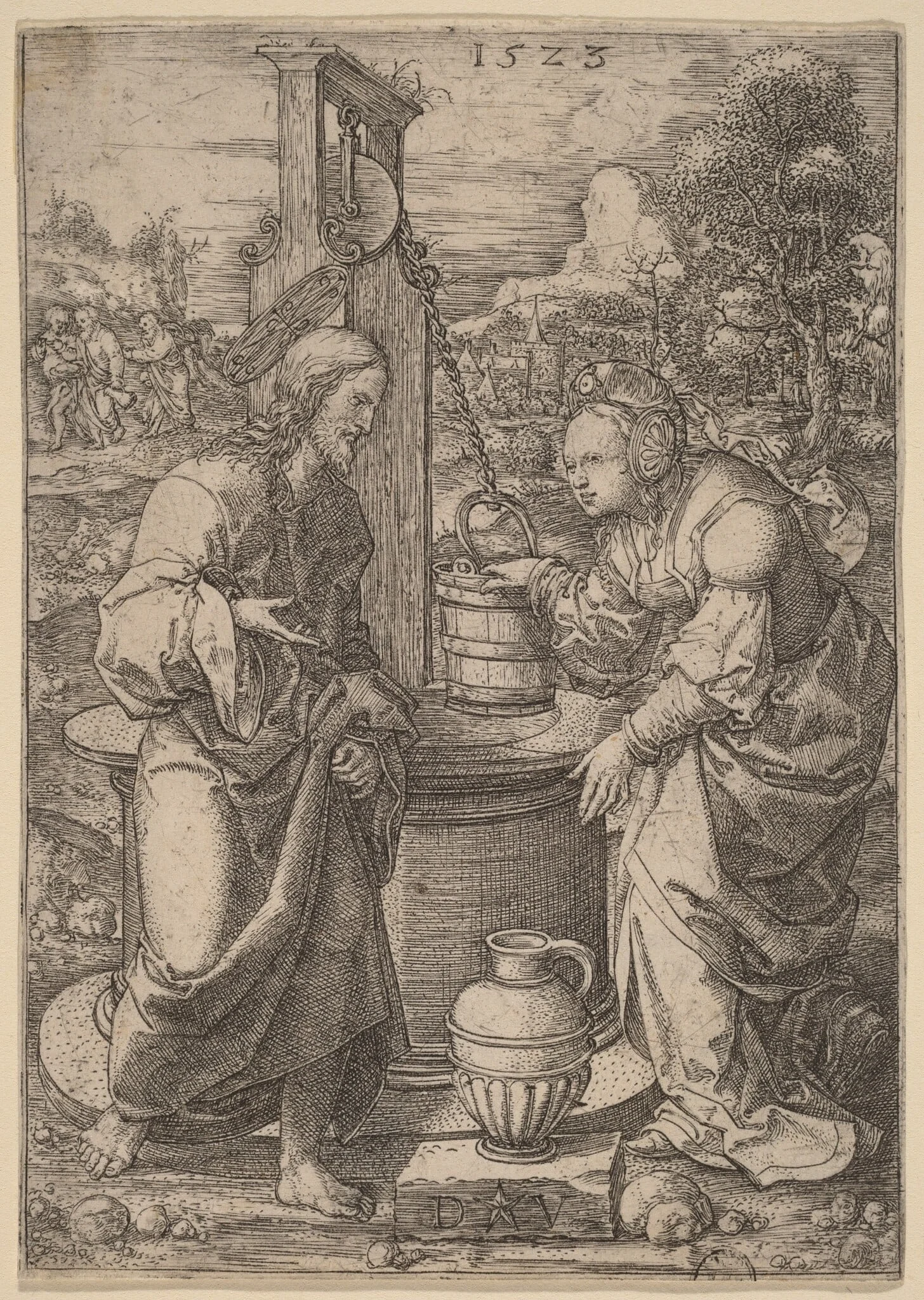 Christ and the Woman of Samaria, detail