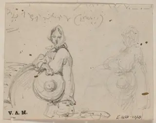 Two drawings of a boatwoman, by George Chinnery, 4