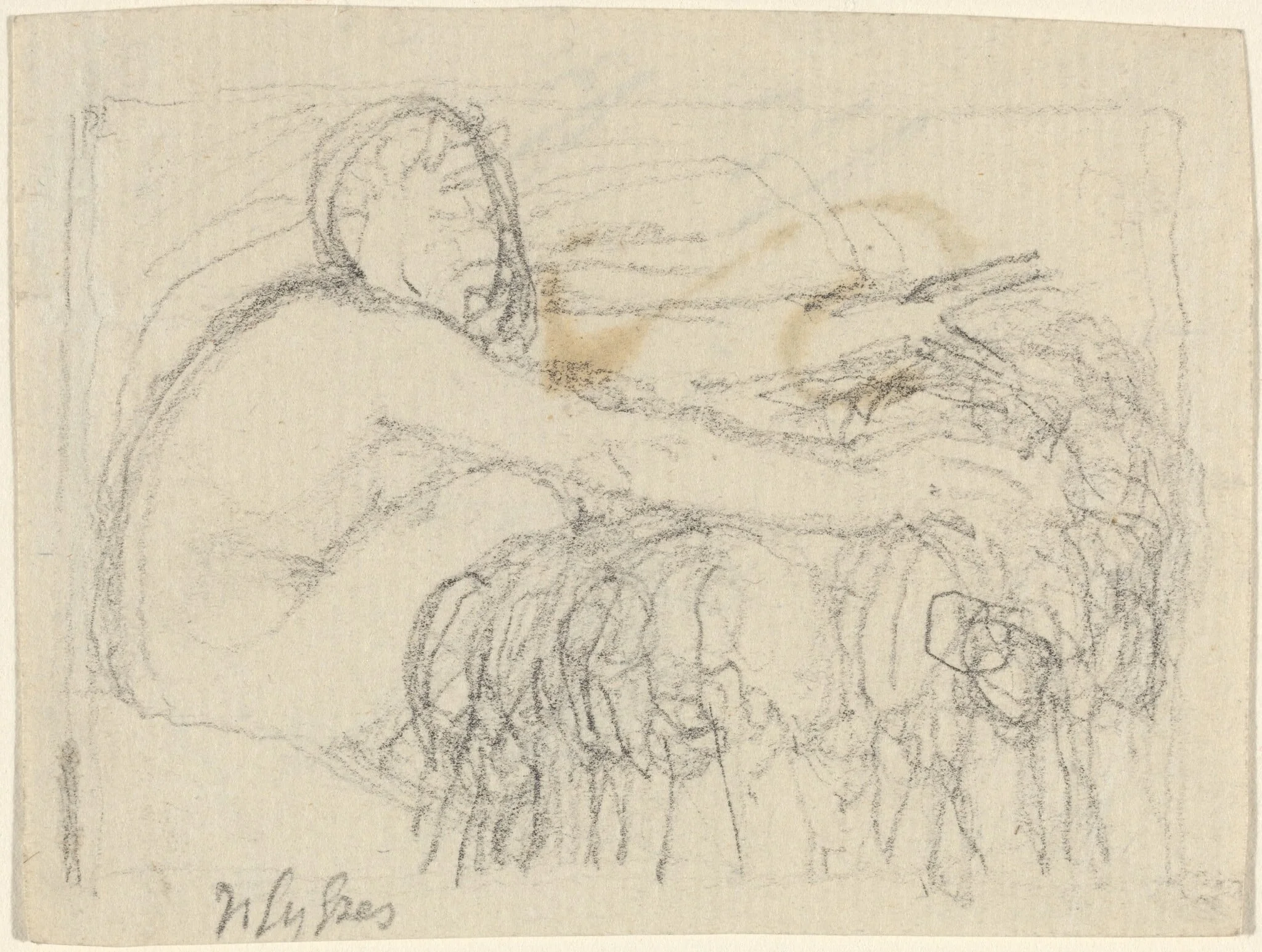 Seated Figure with Arms Outstretched, detail