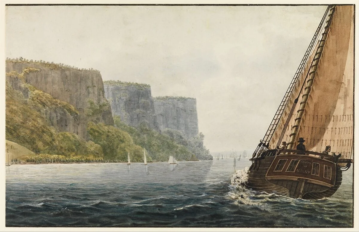 The Packet "Mohawk of Albany" Passing the Palisades, detail