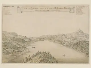 The North East Prospect of the Country up Thurston Water from Peelnears, by Stephen Penn, watercolor, 1733