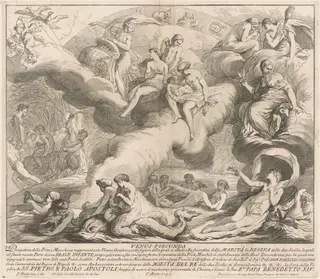 The Prima Macchina for the Chinea of 1743: Venus Genetrix, by Miguel de Sorellò, ink, 1743