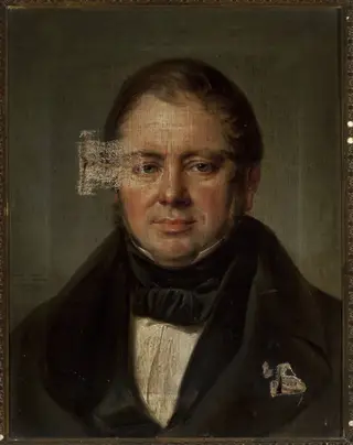 Portrait of Mikołaj Tyrchowski, rector at St. Anne's Secondary School in Kraków, by Jan Nepomucen Głowacki, oil, 1845