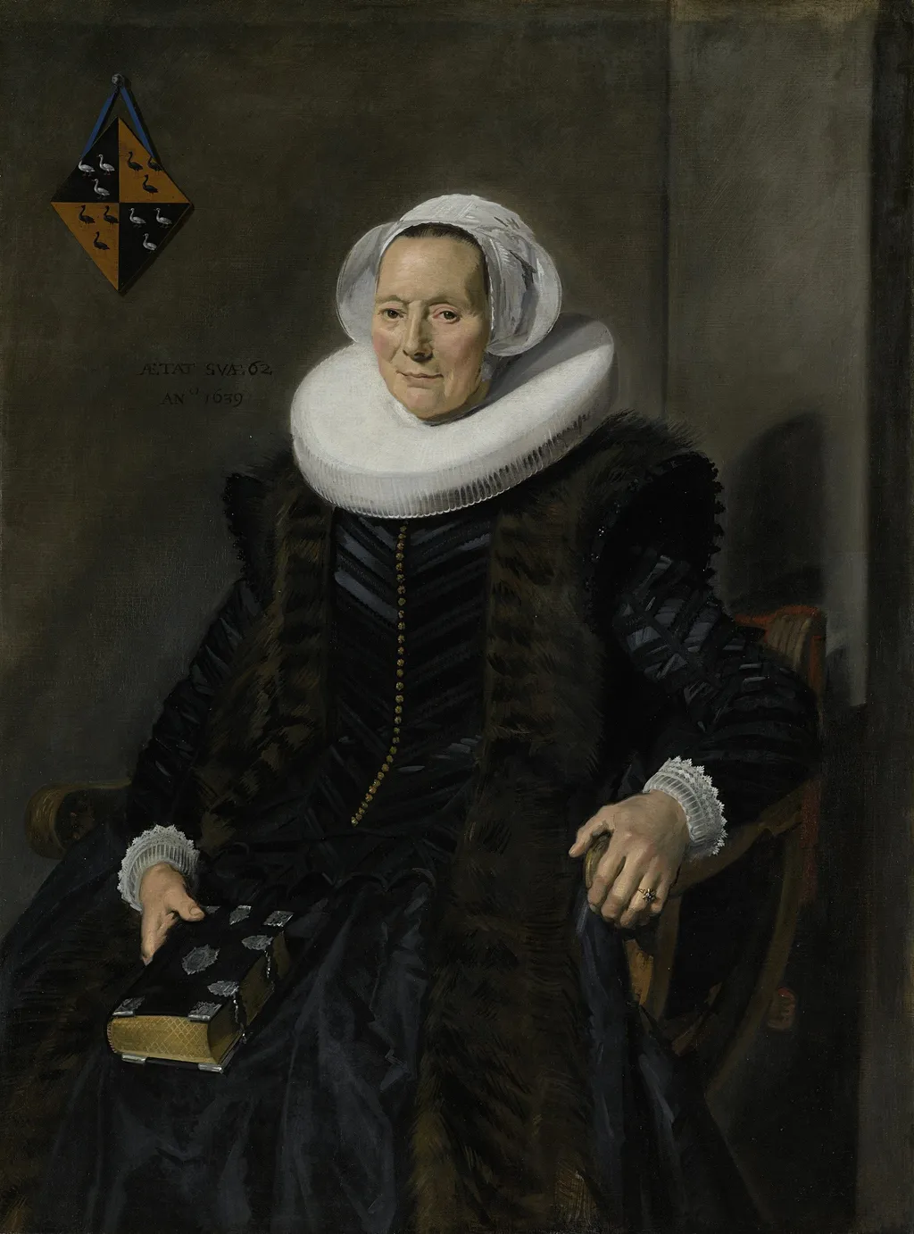 Portrait of Maritge Claesdr Vooght (....-1644), by Frans Hals, oil, 1639