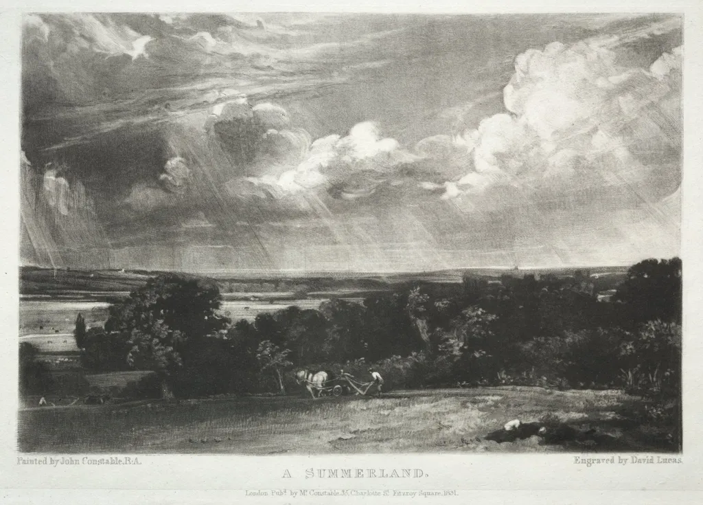 Various Subjects of Landscape, Characteristic of English Scenery from Pictures Painted by John Constable, R.A.:  A Summerland, by David Lucas, 1831