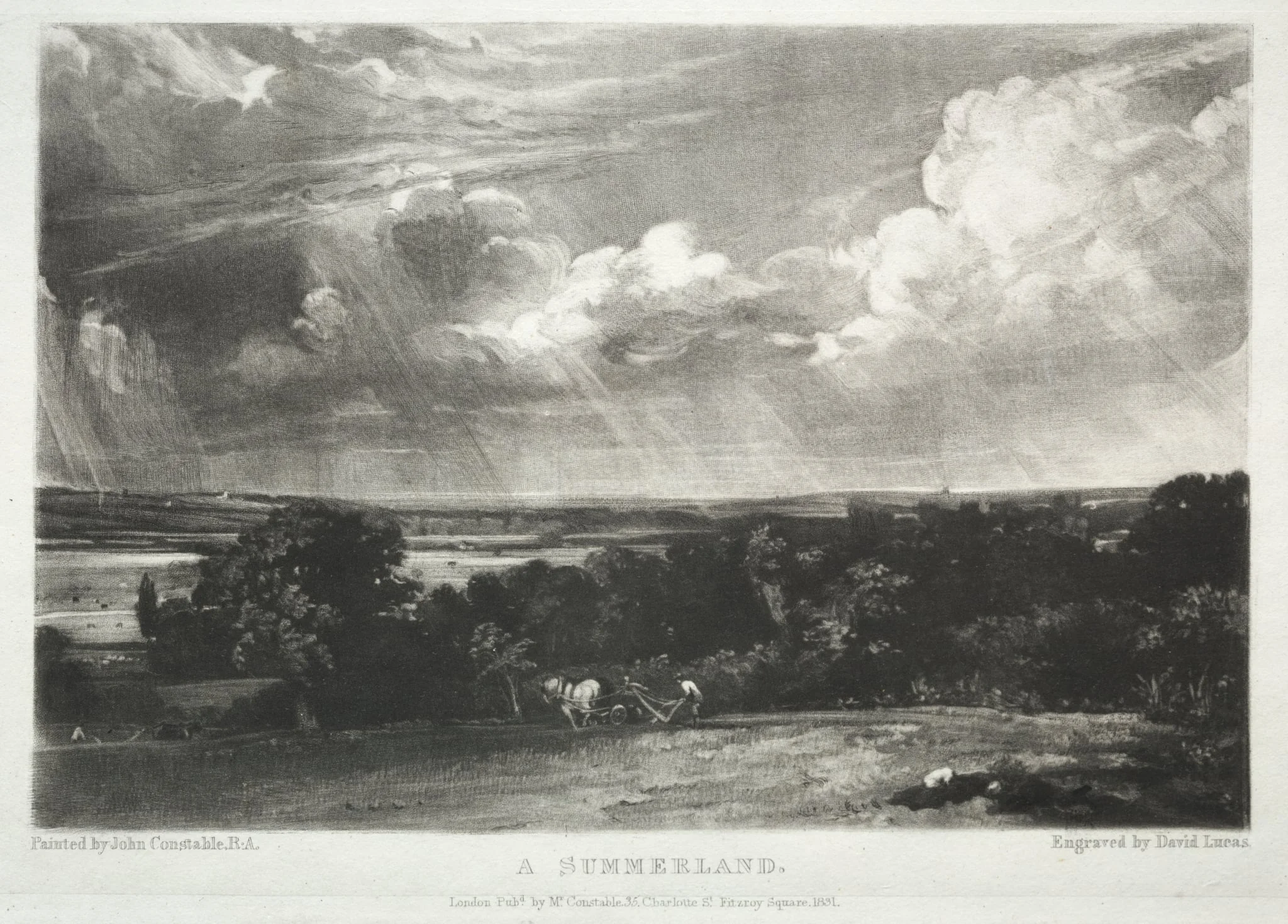 Various Subjects of Landscape, Characteristic of English Scenery from Pictures Painted by John Constable, R.A.: A Summerland, detail