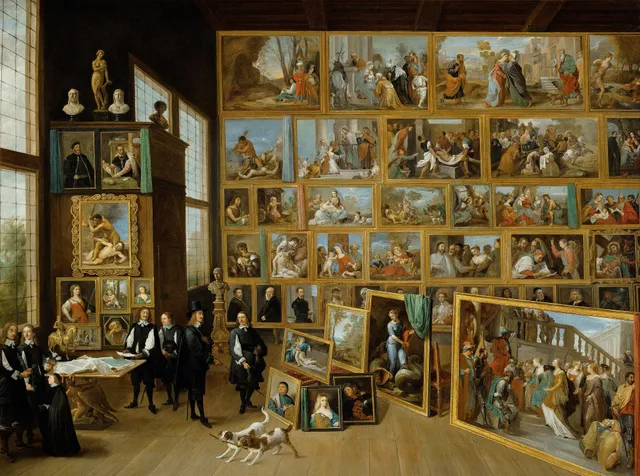 David Teniers the Younger, Archduke Leopold Wilhelm in his Gallery in Brussels. A painted inventory of a Habsburg collection that later traveled to Vienna.