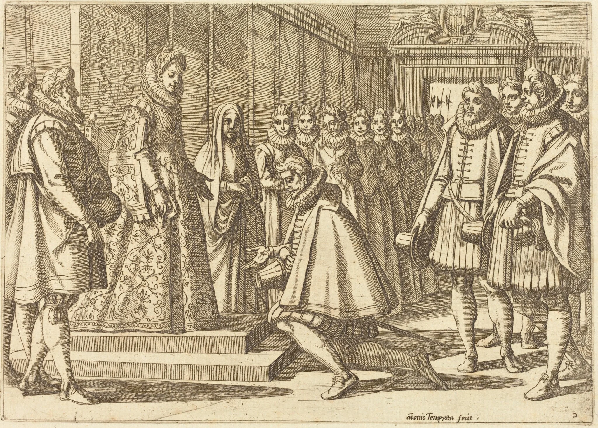 Philip of Spain Before Margaret of Austria, detail