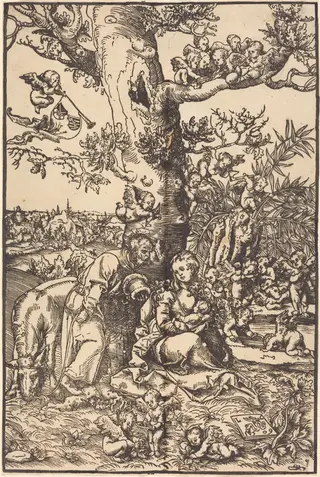 The Rest on the Flight into Egypt, by Lucas Cranach the Elder, ink, 1509