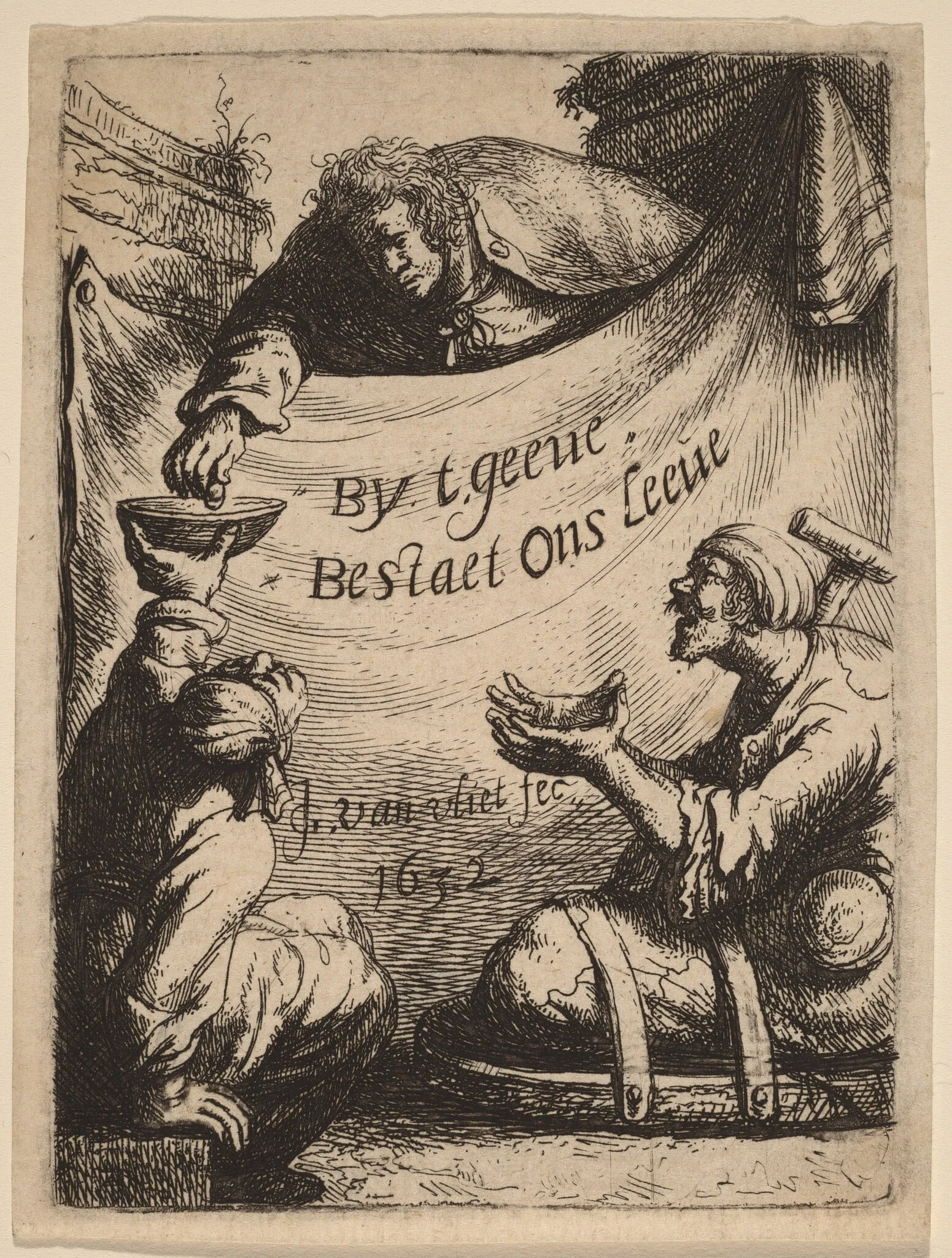 Title Page: Two Cripples Receiving Alms, detail