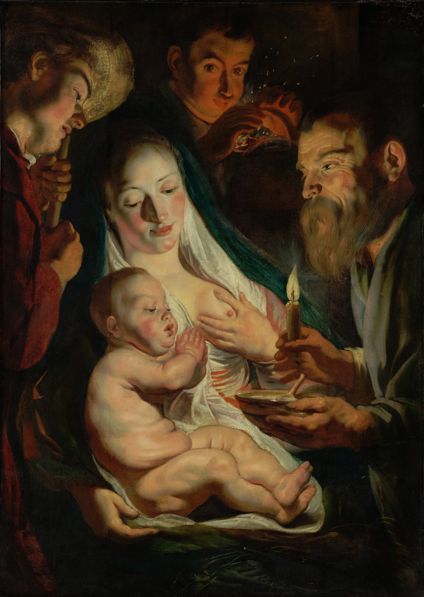 The Holy Family with Shepherds, detail